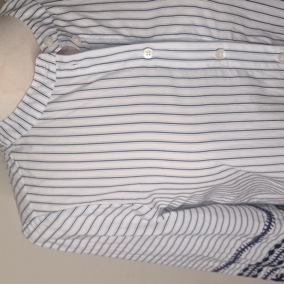 Madewell Striped Embroidered-Sleeve Shirt SZ XS - Picture 6 of 11